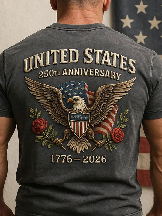 Men's 250th Anniversary Print Casual T-shirt