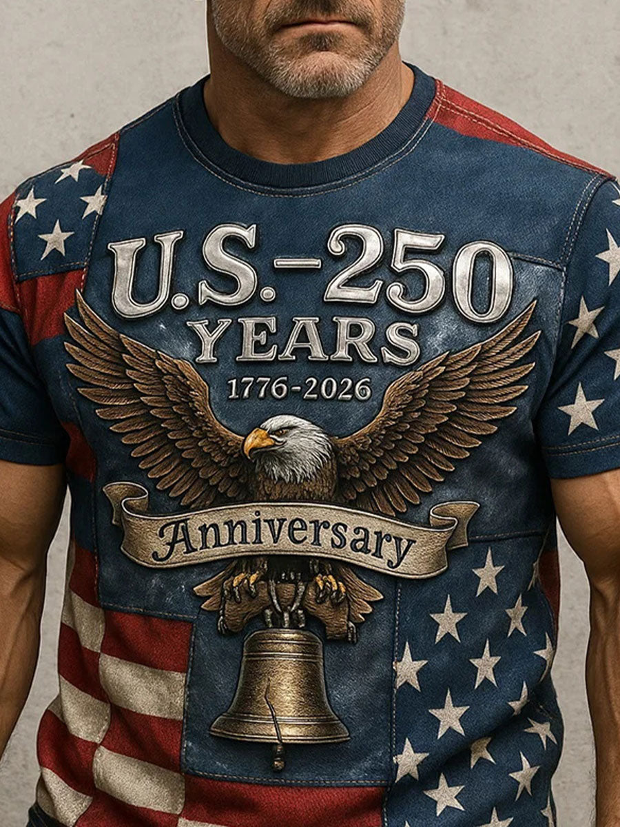 Men's 250th Anniversary Print Casual T-shirt