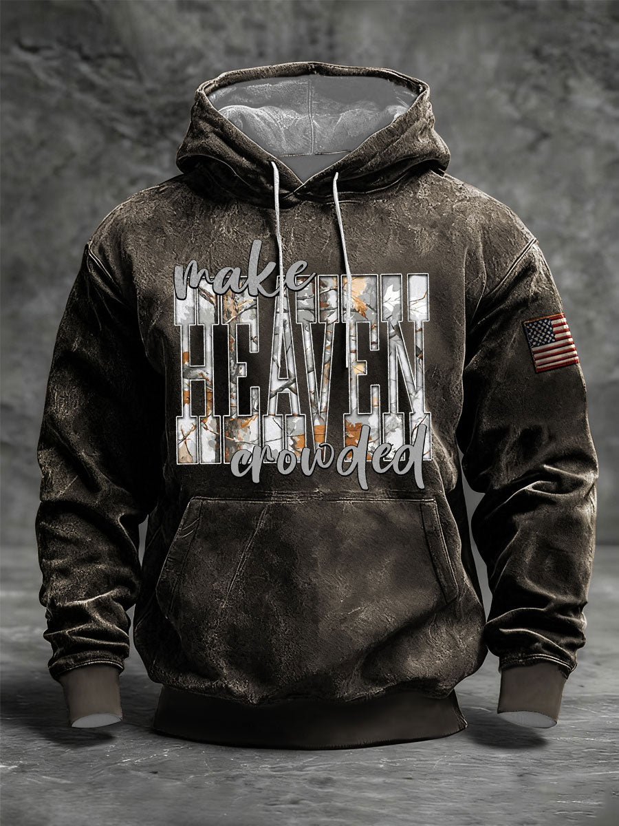 Men's Make Heaven Crowded Oversized Drop-Shoulder Hoodie with Pockets