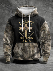 Men's I Can't But I Know A Guy Forest Camouflage Print Casual Hoodie