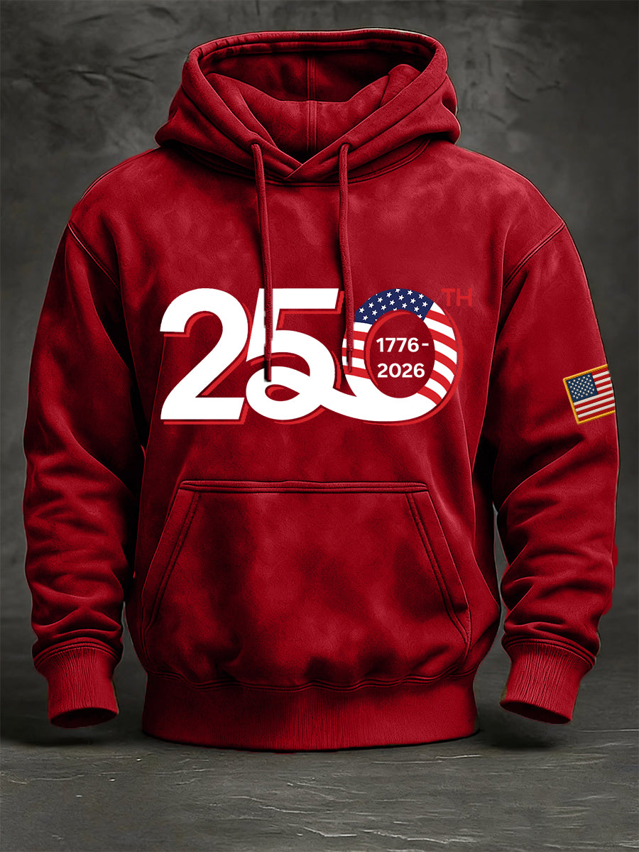 Men's 250th Anniversary Print Vintage Hoodie