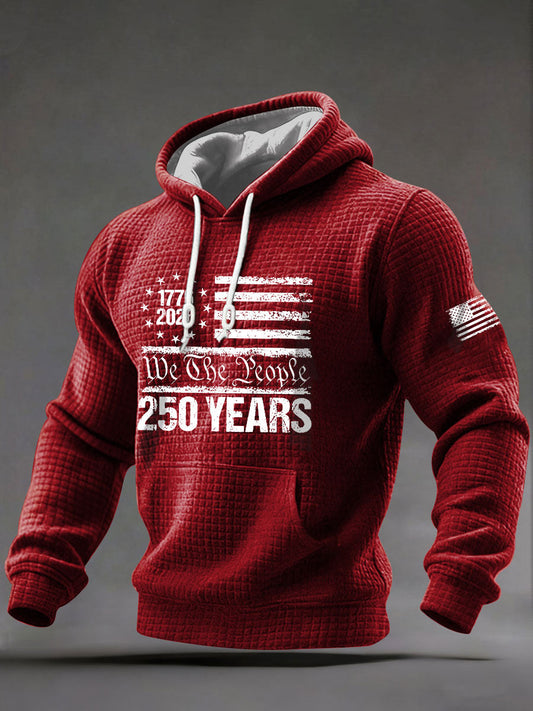 Men's 250 Years Printed Casual Hoodie
