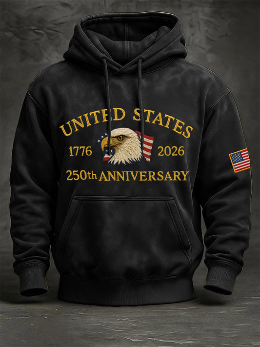 Men's 250th Anniversary Print Vintage Hoodie