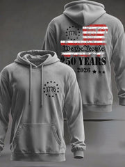 Men's 250 Years Printed Casual Hoodie
