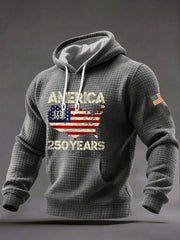 Men's 250 Years Printed Casual Hoodie