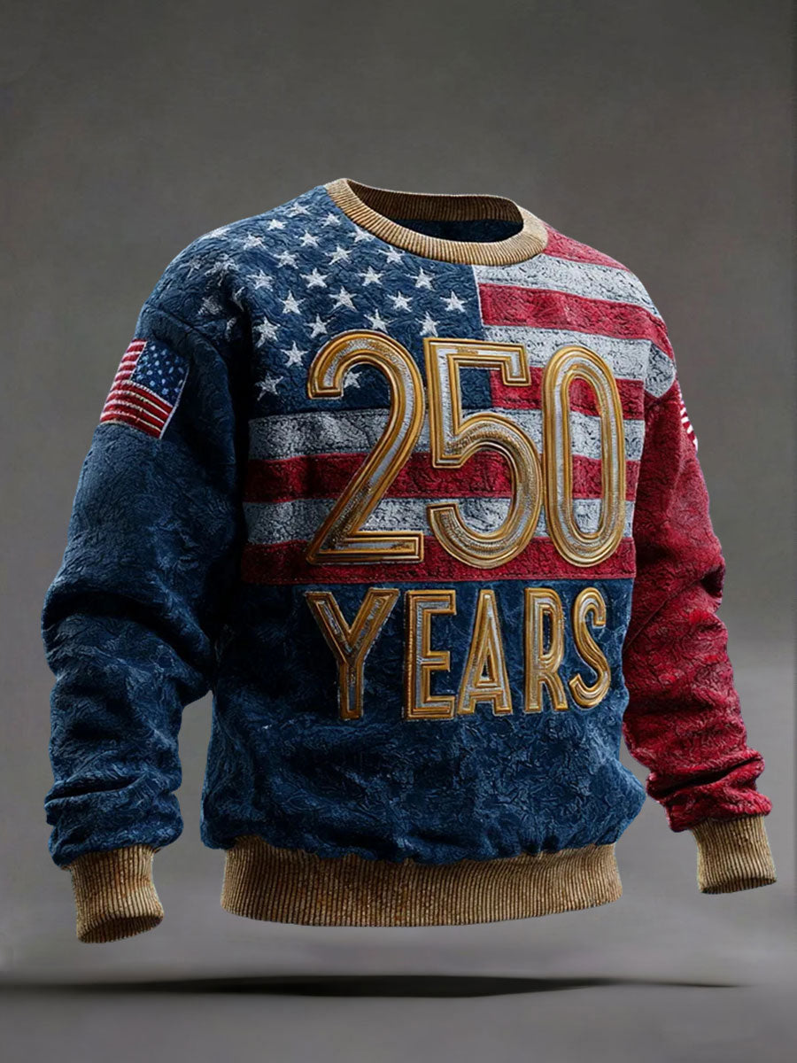 Men's 250th Anniversary Printed Casual Sweatshirt