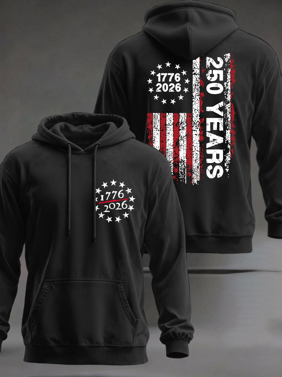Men's 250 Years Printed Casual Hoodie