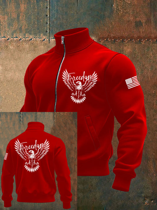 Men's Freedom Eagle Flag Zip-up Hoodie