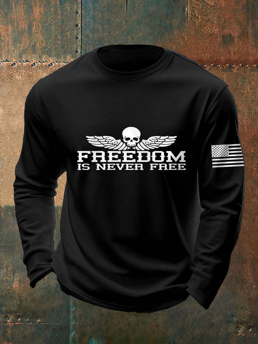 Men's Freedom Is Never Free Print Long Sleeve T-Shirt