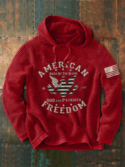 Men's American Freedom Born By The Blood Eagle Patriotic Waffle Hoodie