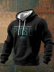 Men's Funny PTSD Awareness Veteran Printed Hoodie