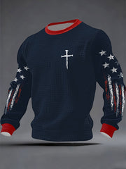 Men's Faith Cross Checkered Cotton Hoodie