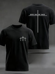 Men's Jesus Has My Back Cross Faith Tee