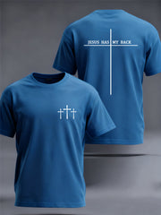 Men's Jesus Has My Back Cross Faith Tee