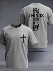 Men's Christian Faith Philippians 4:13 Print Casual Tee