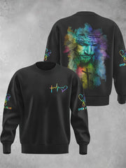 Men's Jesus Faith Over Fear Christian Sweatshirt