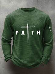 Men's Faith Waffle Print Casual T-Shirt