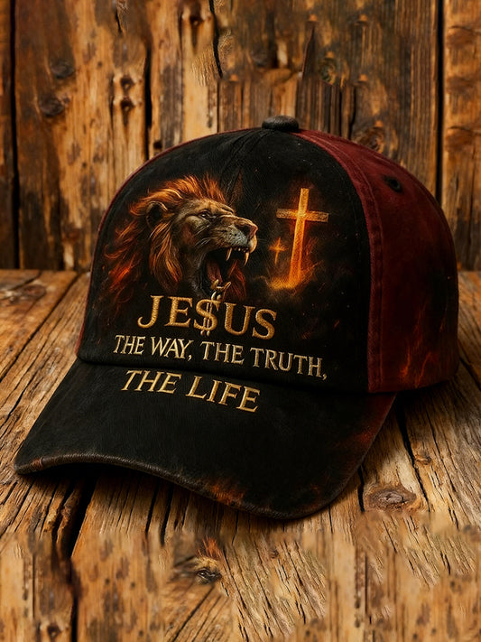Unisex Jesus The Way The Truth The Life Cross Print Hat