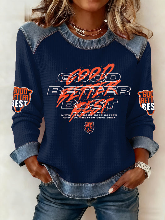 Women's Good Better Best Print Gift For Football Fans Gameday Casual Sweatshirt