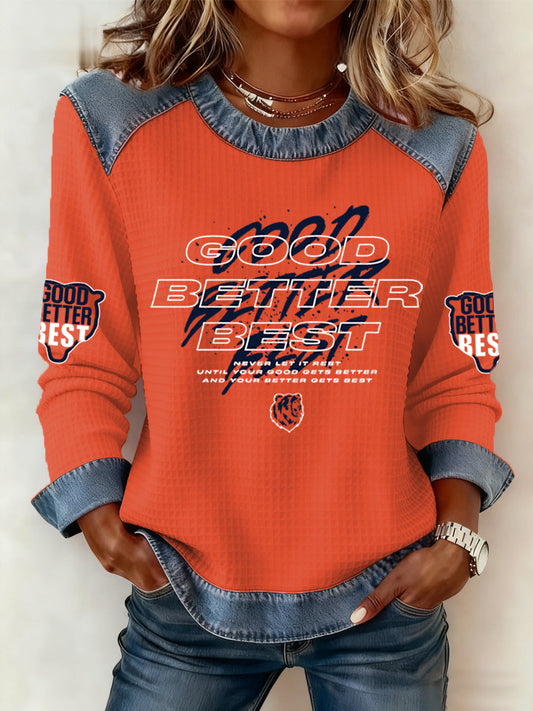 Women's Good Better Best Print Gift For Football Fans Gameday Casual Sweatshirt