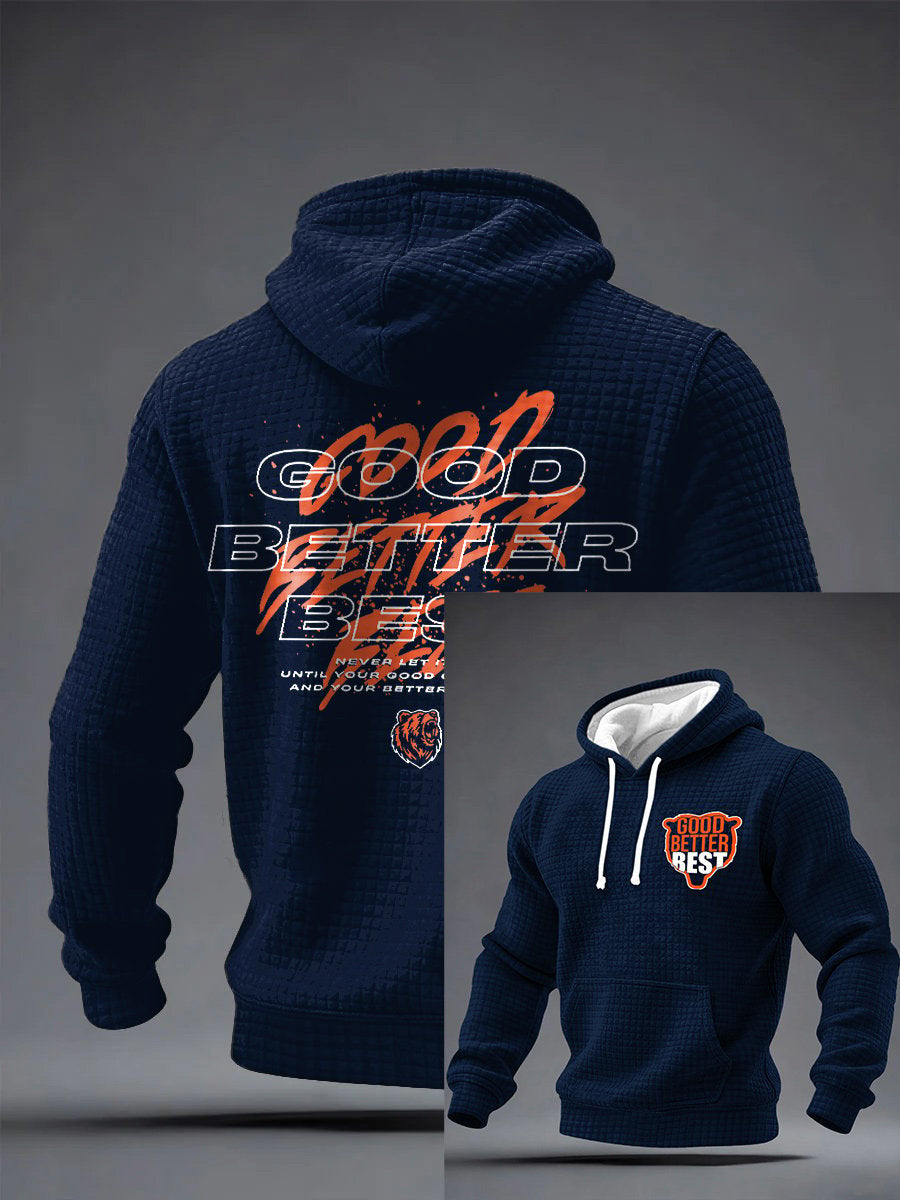 Men's Good Better Best Print Gift For Football Fans Gameday Casual Checkered Hoodie