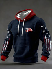 Men's Christian Cross Flag Checkered Cotton Hoodie