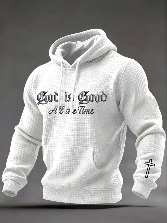 Men's God Is Good Print Casual Hoodie