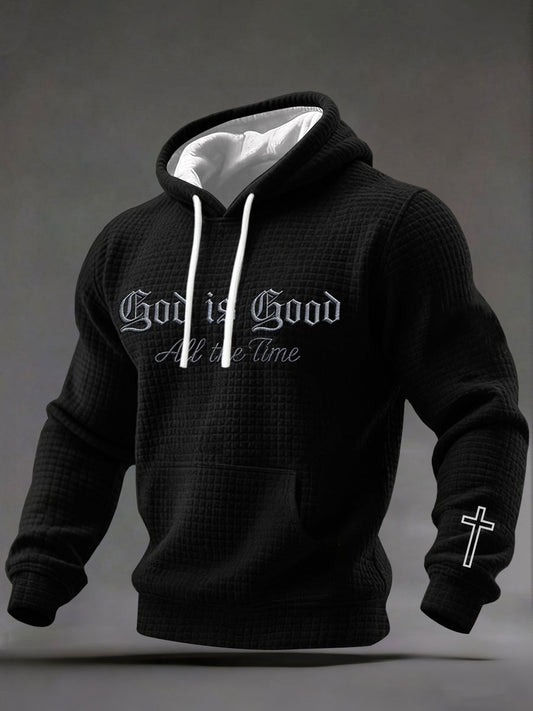 Men's God Is Good Print Casual Hoodie