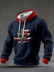 Men's Christian Cross Flag Checkered Cotton Hoodie