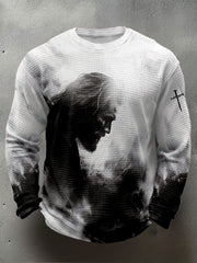 Men's Faith Waffle Print Casual T-Shirt