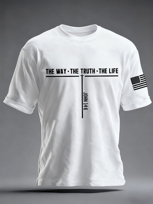 Men's Jesus The Way The Truth The Life Cross Short Sleeve T-shirt