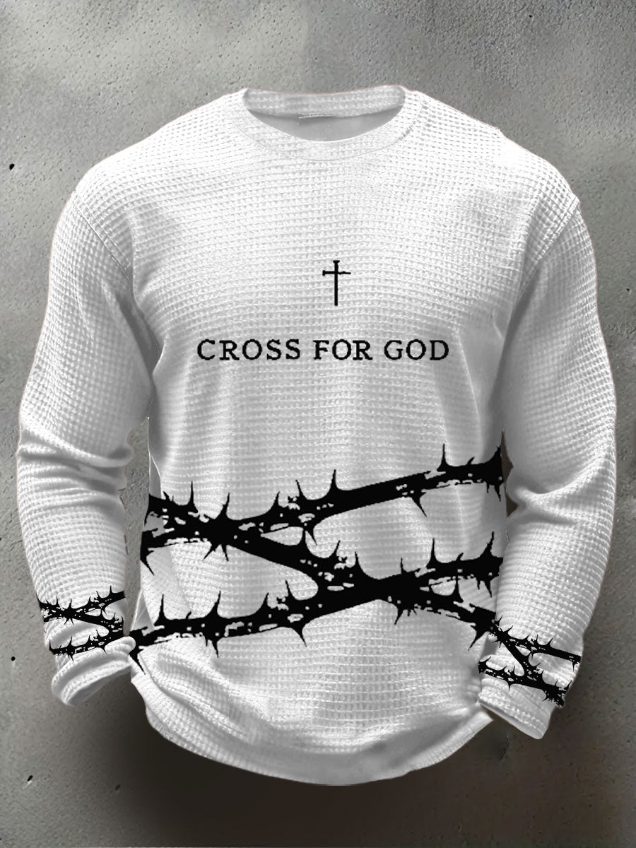 Men's Faith Waffle Print Casual T-Shirt