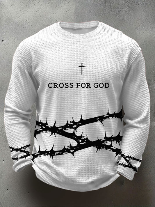 Men's Faith Waffle Print Casual T-Shirt