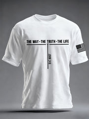 Men's Jesus The Way The Truth The Life Cross Short Sleeve T-shirt