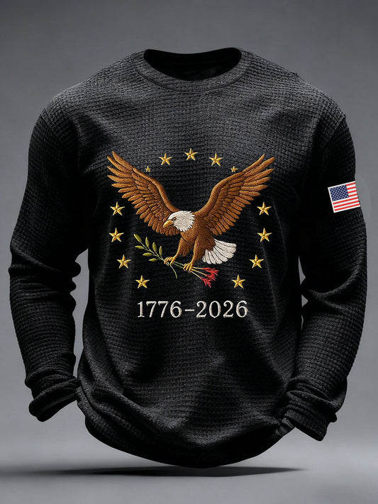 Men's 250 Waffle Print Casual T-Shirt