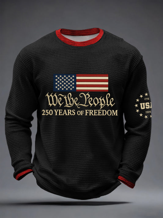 Men's 250th Anniversary Print Waffle Long-Sleeve T-Shirt