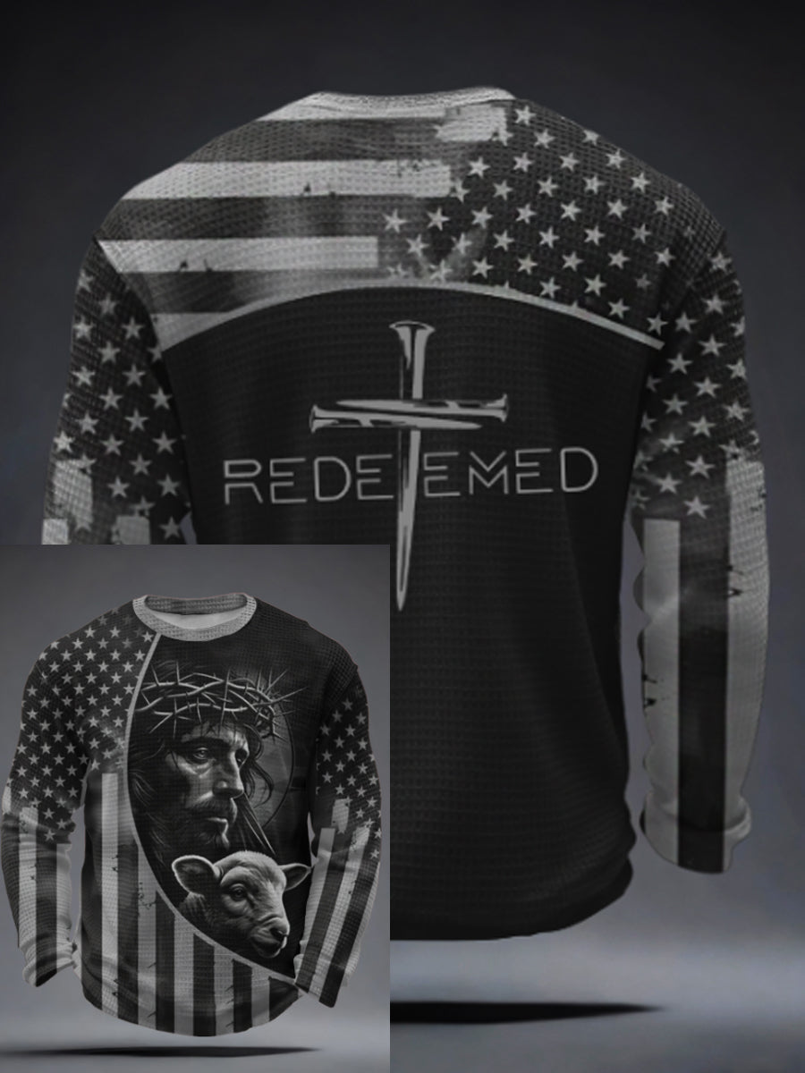 Men's Faith Cross Waffle Long Sleeve T-Shirt