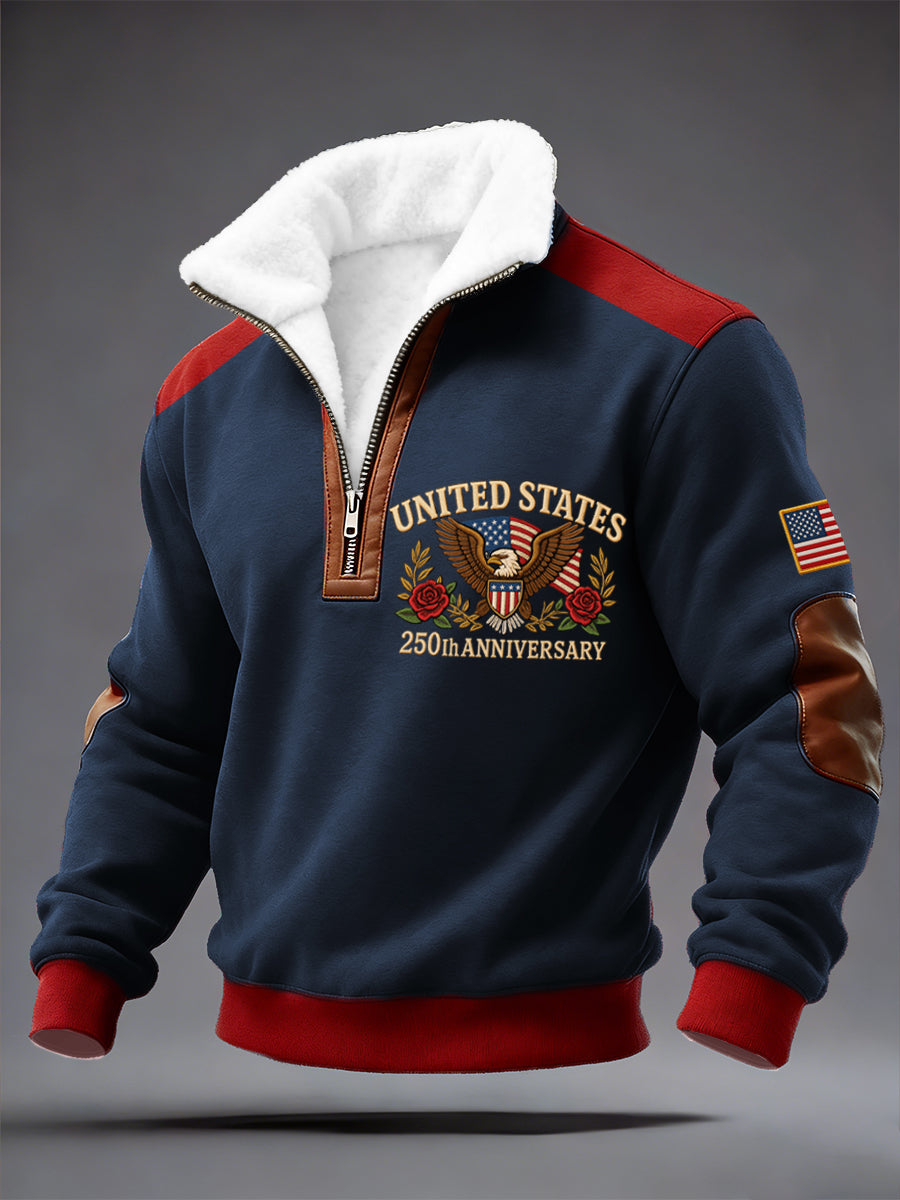 Men's 250th Anniversary Print Zipper Sweatshirt