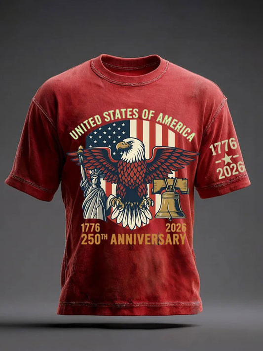 Men's 250th Anniversary Printed Casual T-Shirt