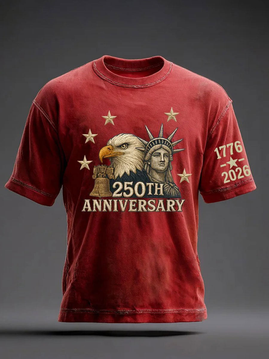 Men's 250th Anniversary Printed Casual T-Shirt