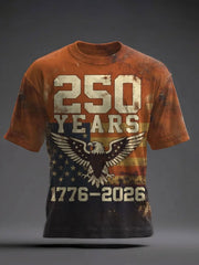 Men's 250th Anniversary Printed Casual T-Shirt