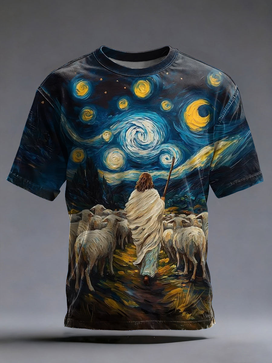 Men's Christian Jesus Shepherd  Short Sleeve T-shirt