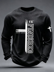 Men's It Is Finished Waffle Print Casual T-Shirt