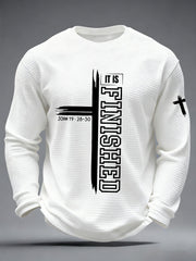 Men's It Is Finished Waffle Print Casual T-Shirt