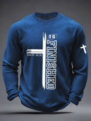 Men's It Is Finished Waffle Print Casual T-Shirt