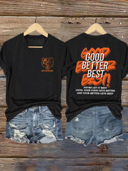 Women's Good Better Best Print Football Fans  Short Sleeve T-Shirt