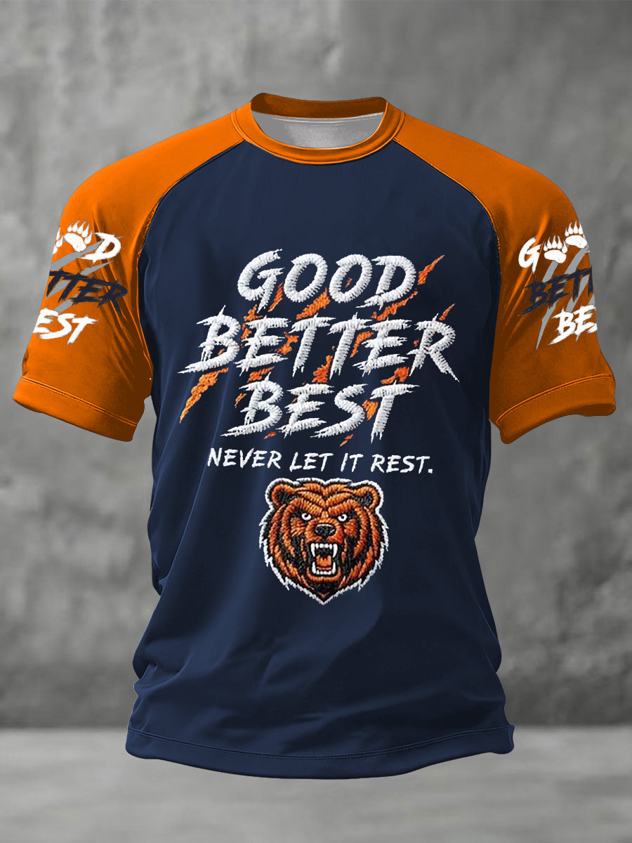 Men's Good Better Best Print Football Fans Short Sleeve T-Shirt