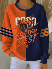 Women's Good Better Best Print Football Fans Gameday Casual Sweatshirt