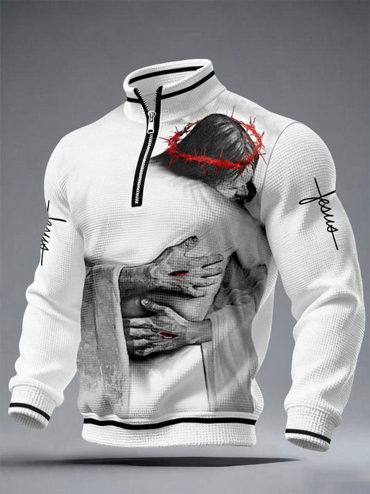 Men's Embrace Jesus Waffle Sweatshirts