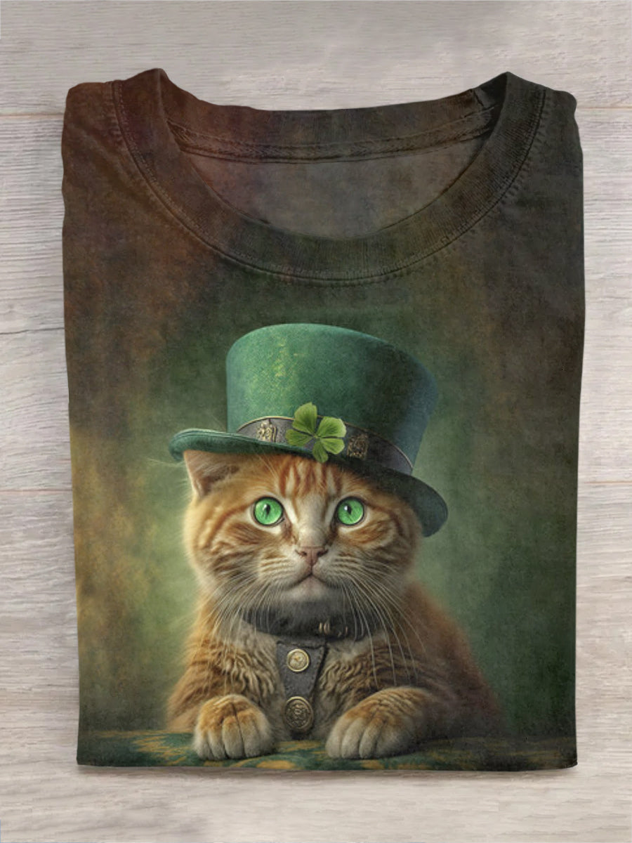 Unisex St. Patrick's Day Cat T-Shirt